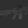 High Quality Black Tactical Rifle With Scope And Magazine Design