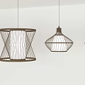 Stylish Modern Chandeliers Featuring Geometric Wire Frame And Unique Hanging Designs 3d model