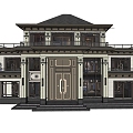 New Chinese-style single-family villa residential self-built house 3d model