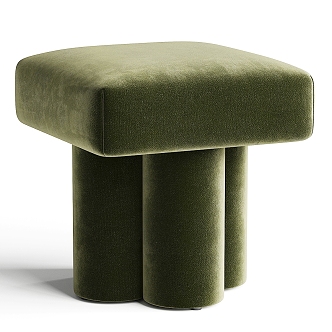 Clover Modern Fabric Stool Square Stool Sofa Stool Low Stool Fleece Ottoman 3d model