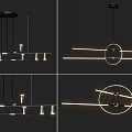 Contemporary Modern Chandelier With Linear Geometric Design And LED Light Fixtures