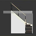 Spiral Staircase Architectural Model With Steps Handrail And Clear Structure