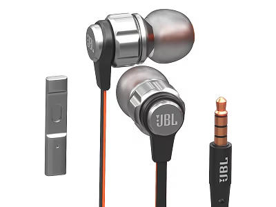JBL High Quality In Ear Headphones With Inline Remote And 3.5mm Audio Plug 3d model