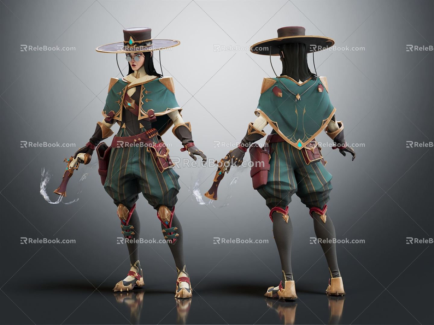 Modern Game Role Samurai Soldier 3d model