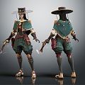 Modern Game Role Samurai Soldier 3d model