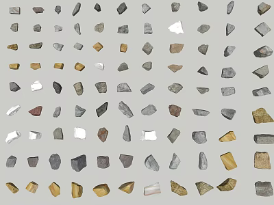 Natural Stone and Wood Material Collection with Diverse Shapes and Textures 3d model