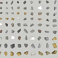 Natural Stone and Wood Material Collection with Diverse Shapes and Textures