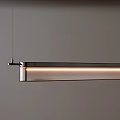 Sleek Modern Long Pendant Light With Metal Frame And Illuminated Strip 3d model