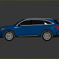 Blue SUV With Black Roof And Modern Design Featuring Silver Wheels