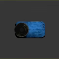 Blue Engine Coolant Bottle With 50/50 Premix And Red Car Graphic Design