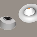 Modern Recessed Downlights And Spotlights With White Trim And Grid Design