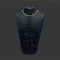 Silver Necklace Displayed On Black Mannequin Torso As Daily Living Accessory