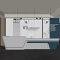 Company front desk front desk reception area front desk background wall computer chandelier 3d model