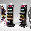 Multi Tier Retail Display Stand For Cosmetic Products With Shelves And Signage
