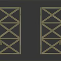 Two Metal Gates With Cross Design Structure And Hinges On White Background