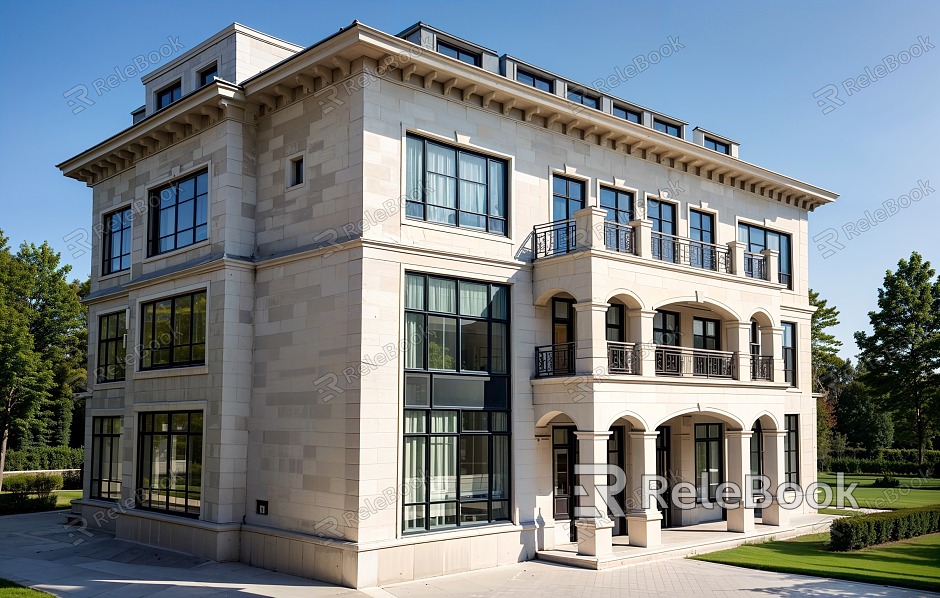 European-style French villa architecture model