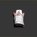 White Red Black Jordan High Top Basketball Sneakers Featuring Logo And Air Cushion Sole Design