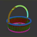 Practical Woven Basket For Household Daily Use With Sturdy Handle And Braided Design