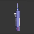Sci-Fi Weapon 3D Model With Purple Body White Stripes And Pink Details