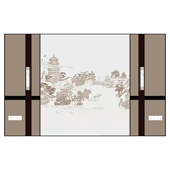 Background wall TV background wall Sofa background wall 3d model
