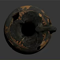 Ancient Greek Clay Vessel With Carved Figural Designs And Decorative Motifs