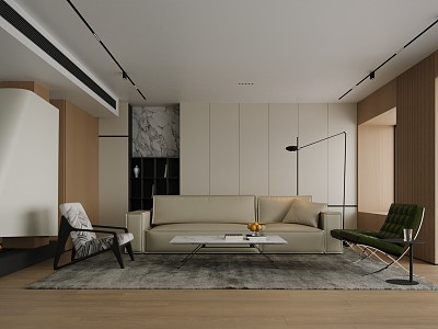 Modern minimalist living room model