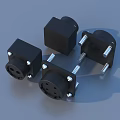 Black Square Daily Life Electrical Connectors With Metal Screws And Holes