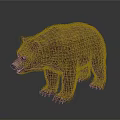 Realistic Brown Bear With Thick Fur Standing In Natural Wildlife Environment