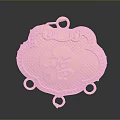 Traditional Chinese Golden Lock Shaped Pendant Accessory with Fu Character and Intricate Patterns