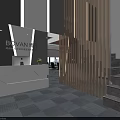 Modern Conference Room Interior With Long Wooden Table Black Chairs Large Screen And Projector