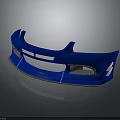 Blue Car Front Bumper With Stylish Design And Aerodynamic Features