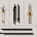 Modern Wall Lamps With Gold Circular Bases And Black Strip Designs For Interior Decor