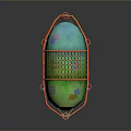 Colorful Green Hot Air Balloon With Mesh Design And Decorative Basket