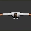 Game Movie Character In White Doctor Coat With Arms Outstretched On Gray Background