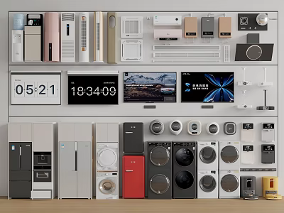Modern Household Appliances Combination 3d model