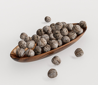 Modern Walnut Plate 3d model