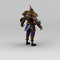 Inflatable Ancient Warrior Armor Model With Decorative Helmet And Purple Pants 3d model