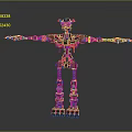 Mechanical Robot Character Design With Extended Arms And Detailed Legs