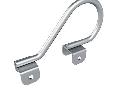 Silver Metal Hook with Mounting Brackets Screw Holes Simple Durable Design for Hanging Items 3d model