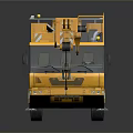 Yellow Mobile Crane Truck With Extendable Boom Six Wheels And Metal Hook