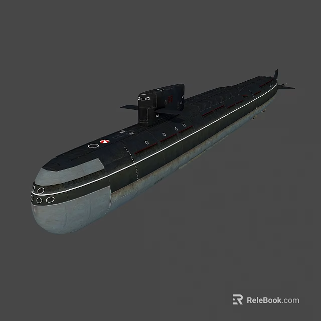 Modern Submarine Watercraft With Sleek Hull And Naval Exterior Structure 3d model 