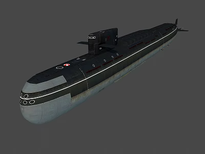 Modern Submarine Watercraft With Sleek Hull And Naval Exterior Structure 3d model