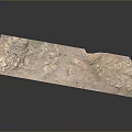 Long Rectangular Light Colored Decorative Stone Slab With Rough Surface