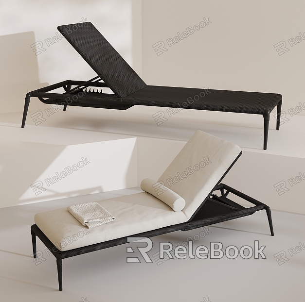 Modern Fabric Pool Lounger Outdoor Chair model