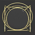 Modern Bar Stool With Golden Metal Frame Circular Backrest And Blue Cushion Reflective Base