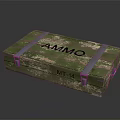Green Military Weapon Ammo Box with AMMO Text MT-14 Label Blue Straps