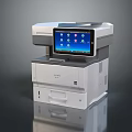 Modern White Multifunction Printer With Touchscreen Display And App Icons On Screen 3d model