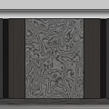 Modern Bedroom Accent Wall With Marble Texture And Wooden Panel Frames