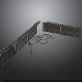 Security Barbed Wire Fence Barrier With Metal Panels And Surveillance Cables