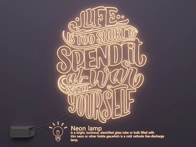 Inspirational Text Design Neon Lamp Combination For Creative Home Wall Decor 3d model